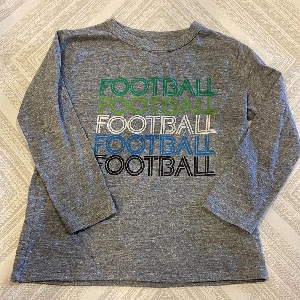 Chaser Boys Grey Long Sleeve Football Text Shirt